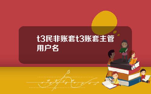 t3民非账套t3账套主管用户名