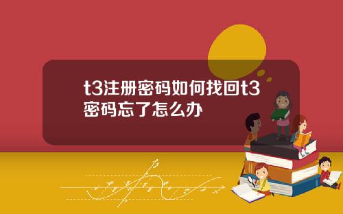 t3注册密码如何找回t3密码忘了怎么办