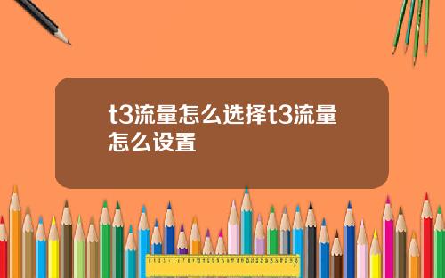 t3流量怎么选择t3流量怎么设置