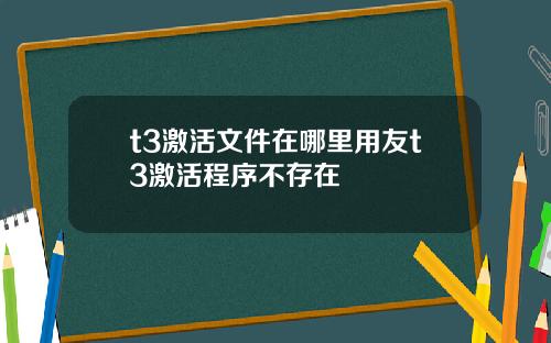 t3激活文件在哪里用友t3激活程序不存在