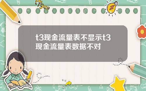 t3现金流量表不显示t3现金流量表数据不对