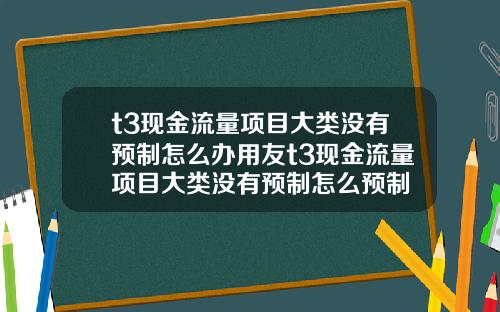 t3现金流量项目大类没有预制怎么办用友t3现金流量项目大类没有预制怎么预制
