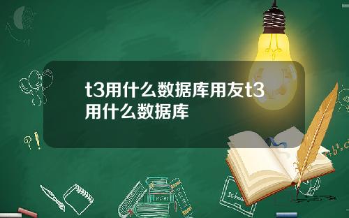 t3用什么数据库用友t3用什么数据库