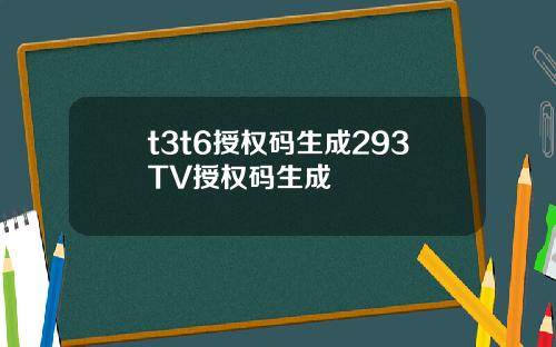 t3t6授权码生成293TV授权码生成