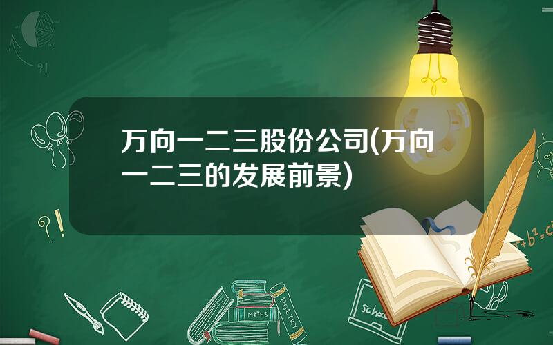 万向一二三股份公司(万向一二三的发展前景)