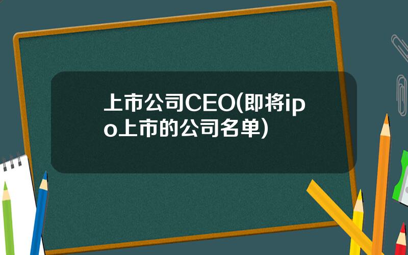 上市公司CEO(即将ipo上市的公司名单)
