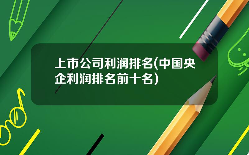 上市公司利润排名(中国央企利润排名前十名)