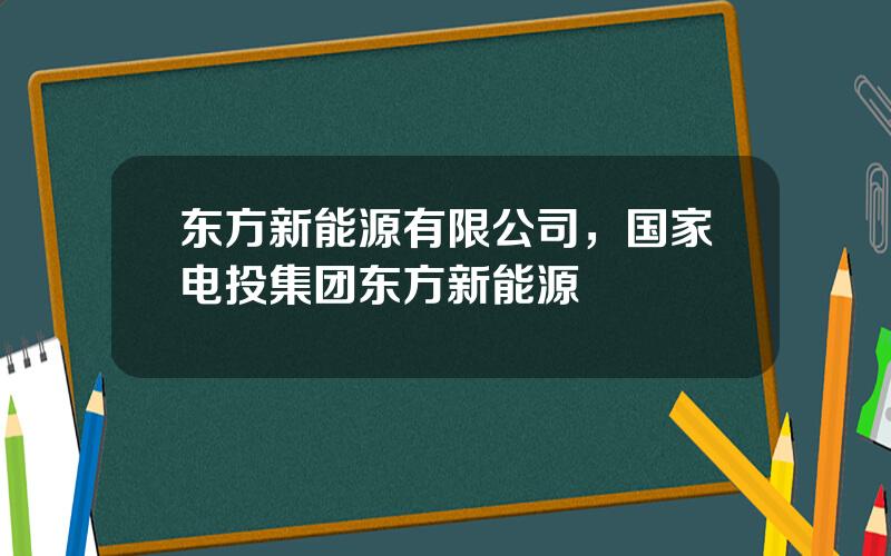 东方新能源有限公司，国家电投集团东方新能源