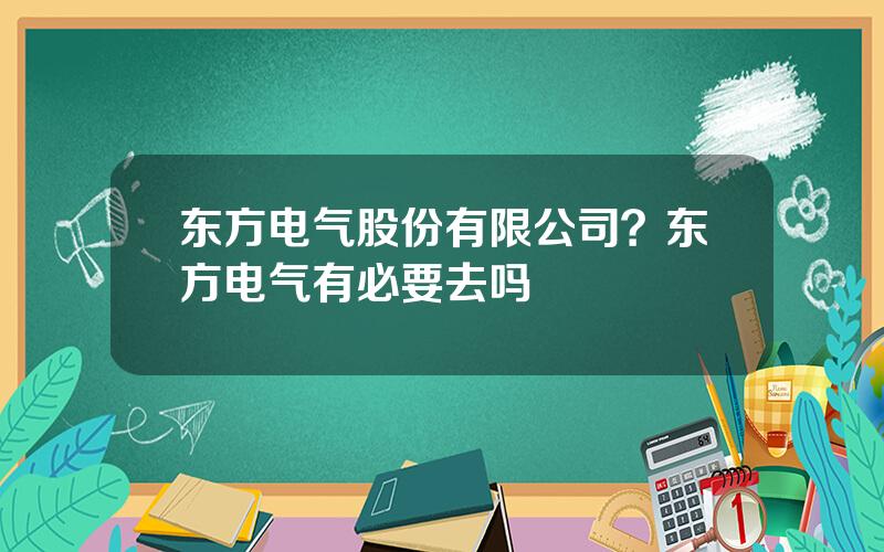 东方电气股份有限公司？东方电气有必要去吗
