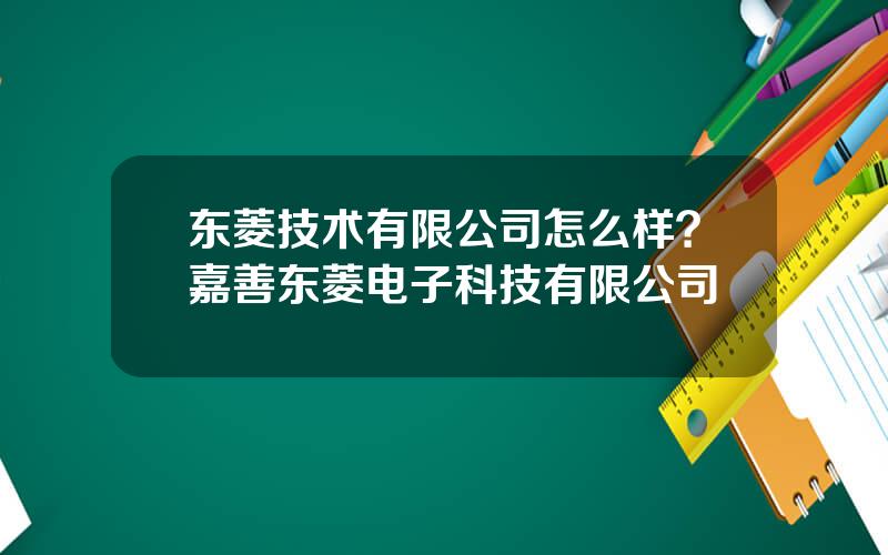 东菱技术有限公司怎么样？嘉善东菱电子科技有限公司