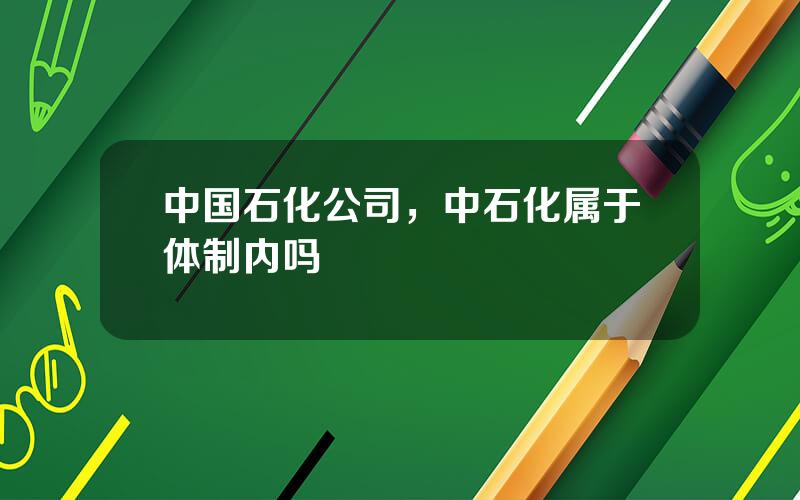 中国石化公司，中石化属于体制内吗