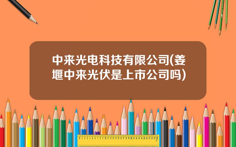 中来光电科技有限公司(姜堰中来光伏是上市公司吗)
