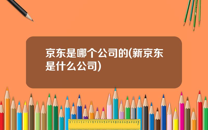 京东是哪个公司的(新京东是什么公司)