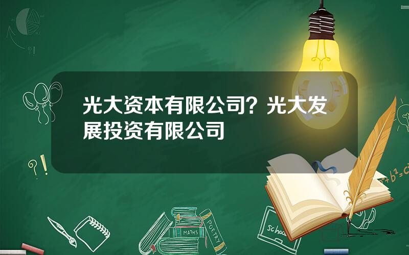 光大资本有限公司？光大发展投资有限公司
