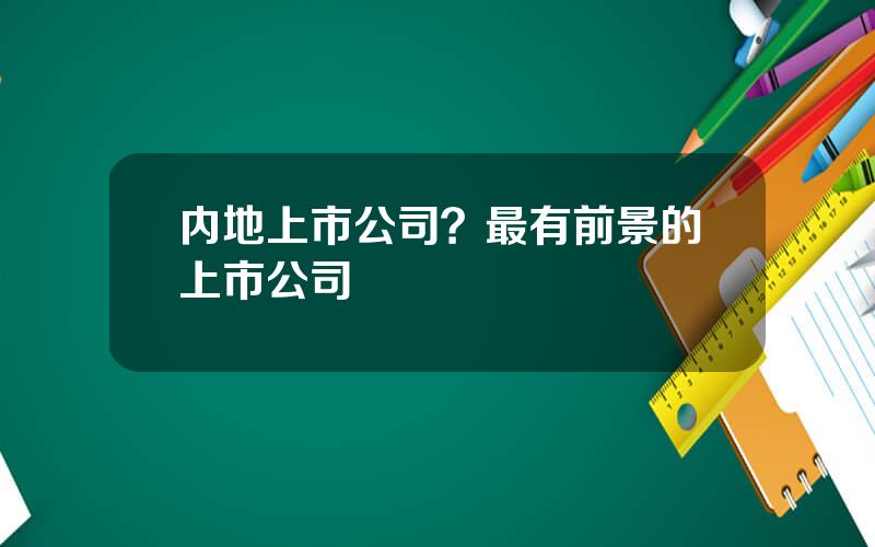 内地上市公司？最有前景的上市公司