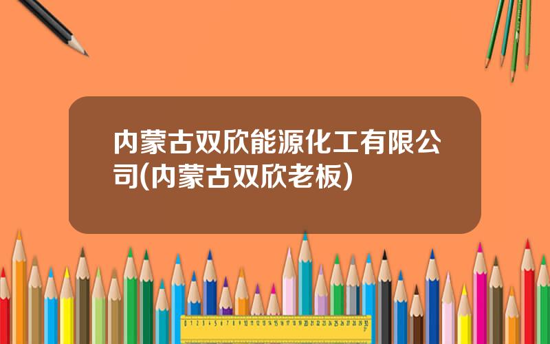 内蒙古双欣能源化工有限公司(内蒙古双欣老板)