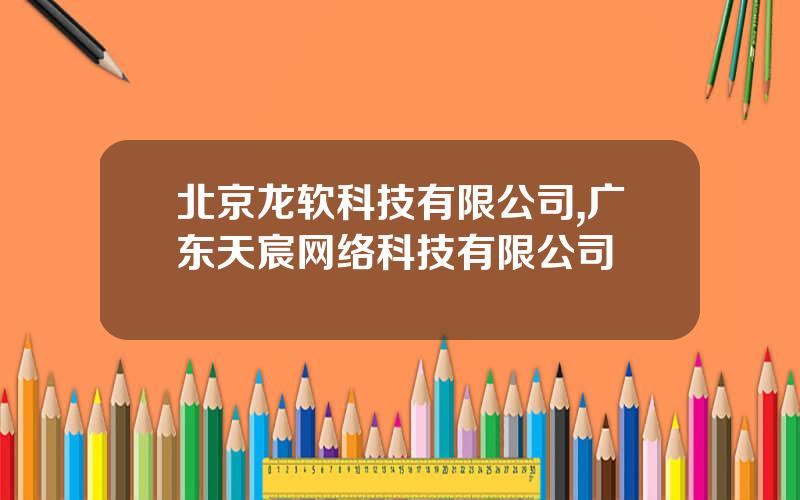 北京龙软科技有限公司,广东天宸网络科技有限公司
