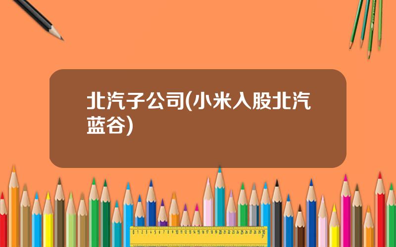 北汽子公司(小米入股北汽蓝谷)