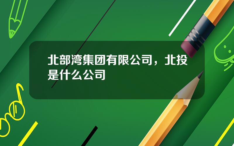 北部湾集团有限公司，北投是什么公司