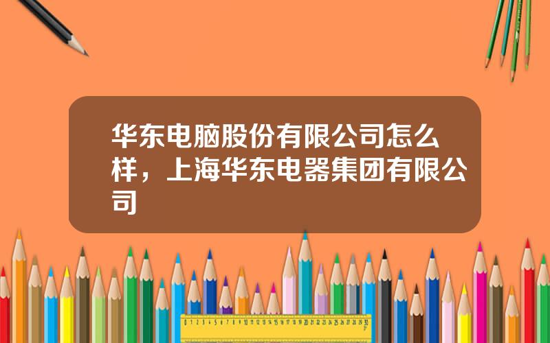 华东电脑股份有限公司怎么样，上海华东电器集团有限公司