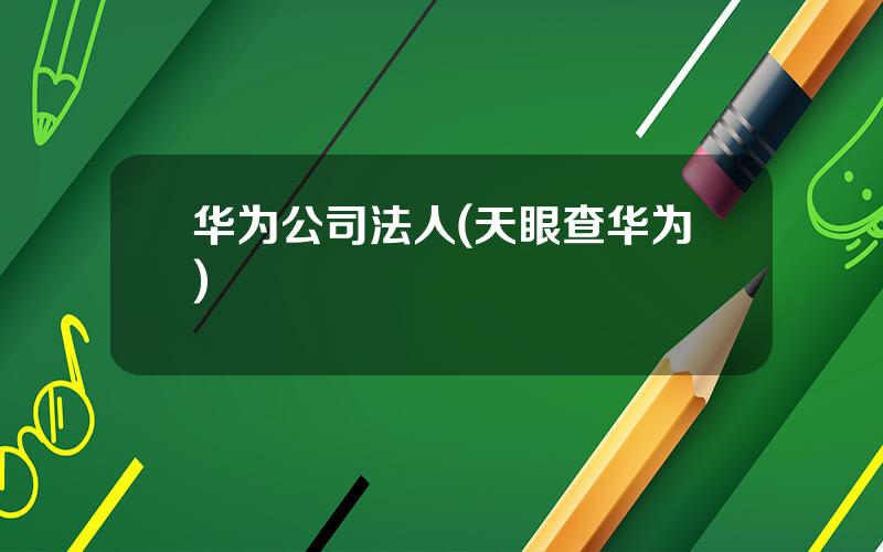 华为公司法人(天眼查华为)