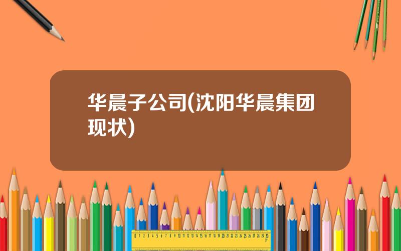 华晨子公司(沈阳华晨集团现状)