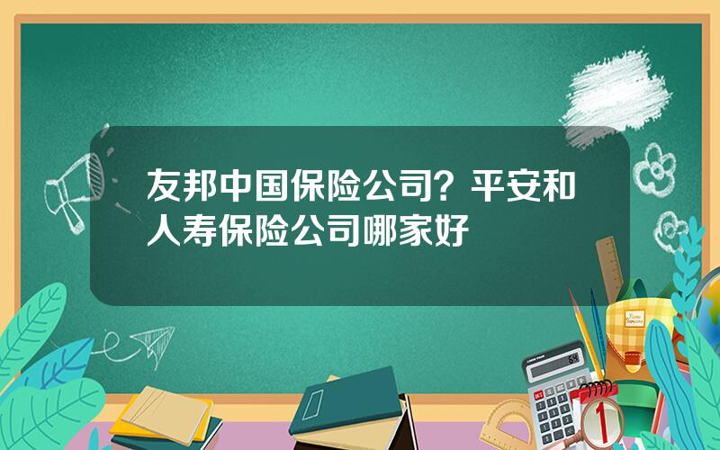 友邦中国保险公司？平安和人寿保险公司哪家好