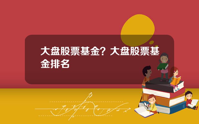 大盘股票基金？大盘股票基金排名