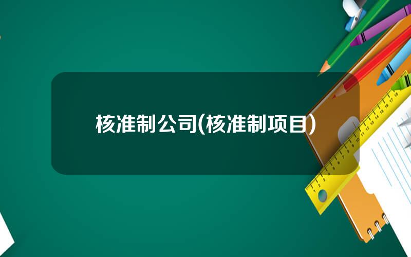 核准制公司(核准制项目)