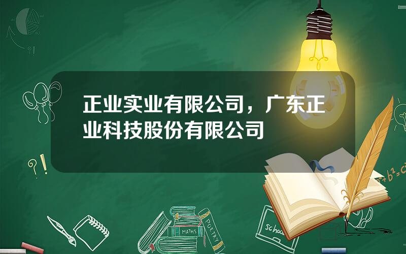 正业实业有限公司，广东正业科技股份有限公司