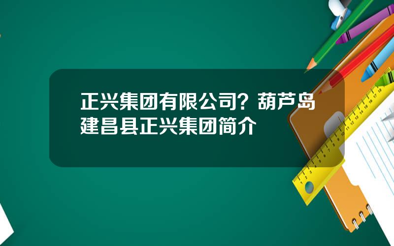 正兴集团有限公司？葫芦岛建昌县正兴集团简介