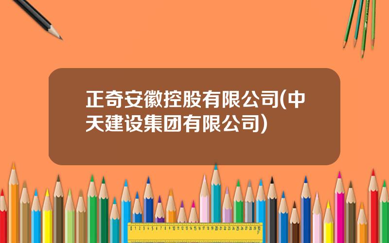 正奇安徽控股有限公司(中天建设集团有限公司)