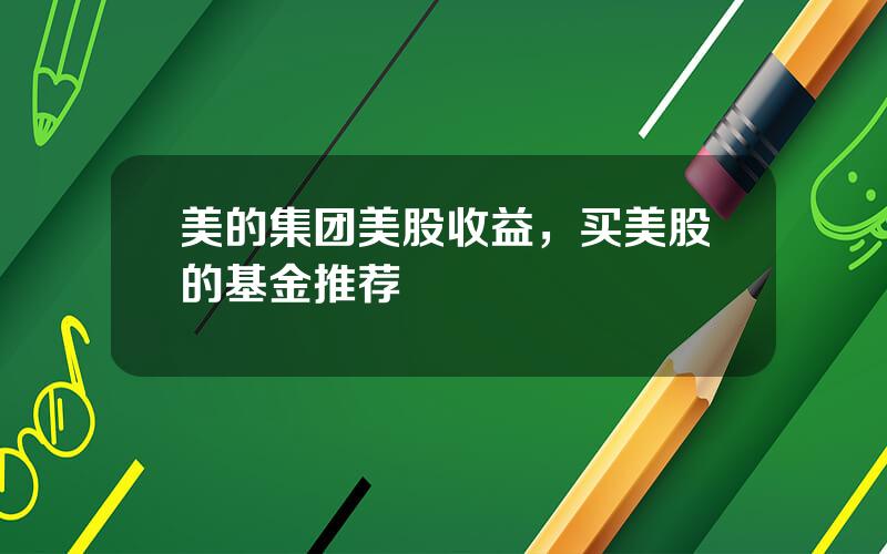 美的集团美股收益，买美股的基金推荐