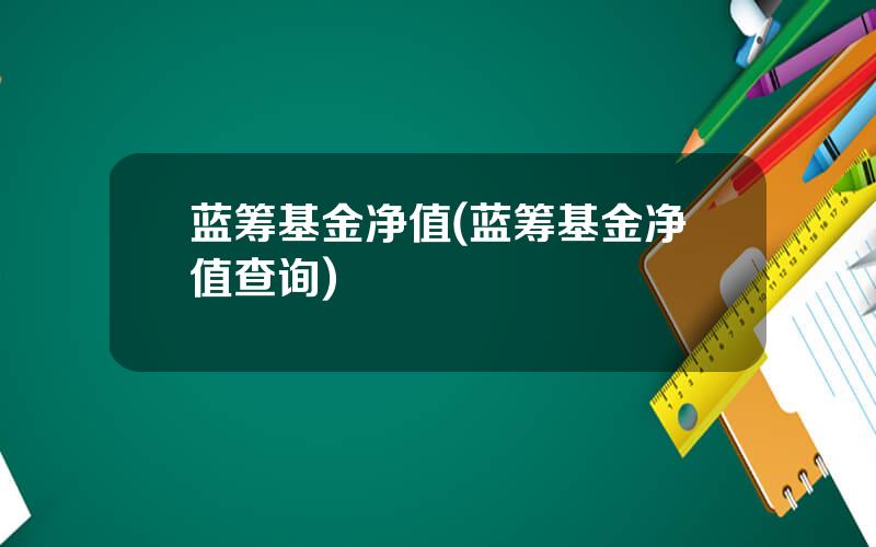 蓝筹基金净值(蓝筹基金净值查询)